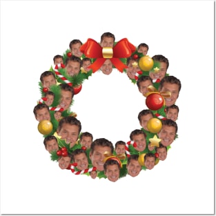 David Hasselhoff Multiface Christmas Wreath Posters and Art